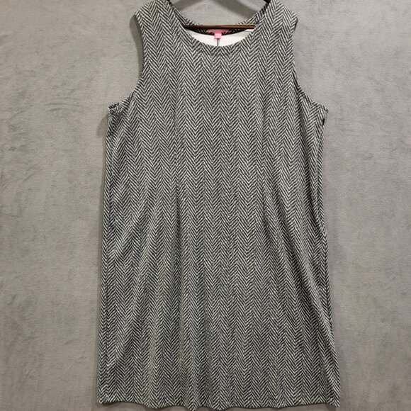 Woman Within Dress Woman Size 1X-22/24 Herringbone Print‎ Sleeveless - Picture 1 of 4
